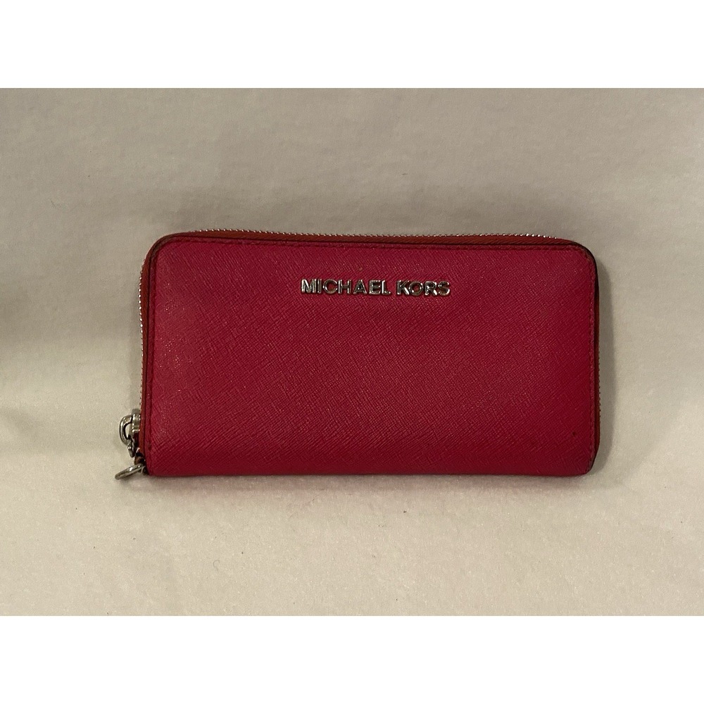 Michael Kors Long Zip Around Wallet Wristlet. Pink. * Missing strap